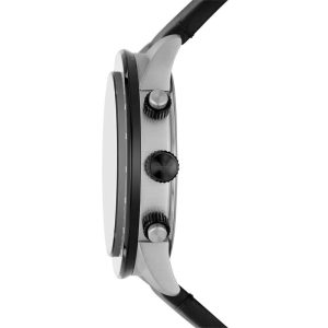 Alternative view of Emporio Armani Men’s Quartz Black Leather Strap Blue Dial 43mm Watch AR11522 (Shelf Leftover)