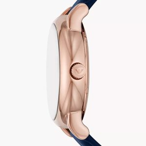Alternative view of Emporio Armani Men’s Automatic Blue Leather Strap Blue Dial 43mm Watch AR60050 (Shelf Leftover)