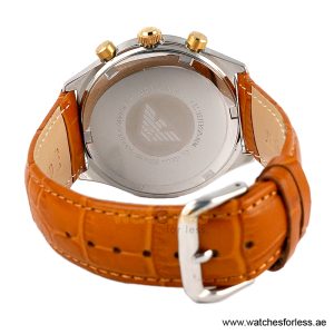 Emporio Armani Men’s Quartz Camel Brown Leather Strap White Dial 44mm Watch AR11033 (Shelf Leftover) - Image 4