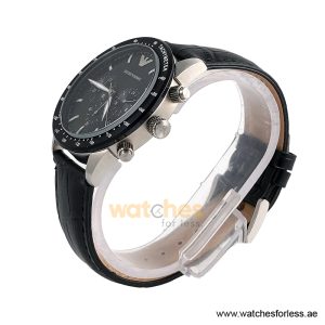Alternative view of Emporio Armani Men’s Chronograph Quartz Black Leather Strap Black Dial 43mm Watch AR11243 (Shelf Leftover)