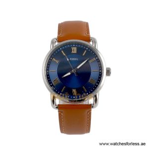 Fossil Men’s Quartz Brown Leather Strap Blue Dial 42mm Watch FS5661 (Shelf Leftover)