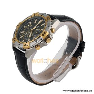 Alternative view of Fossil Men’s Chronograph Quartz Black Leather Strap Green Dial 44mm Watch FS5622/1 (Shelf Leftover)