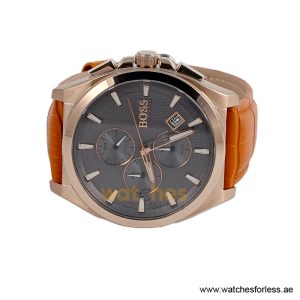 Hugo Boss Men’s Quartz Camel Brown Leather Strap Grey Dial 46mm Watch 1513882 (Shelf Leftover) - Image 3