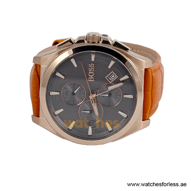 Hugo Boss Men’s Quartz Camel Brown Leather Strap Grey Dial 46mm Watch 1513882 (Shelf Leftover) - Image 3