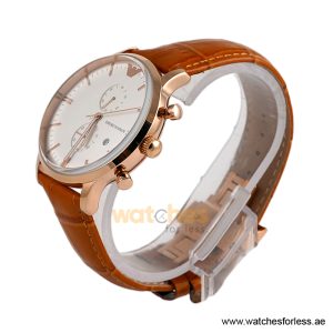 Alternative view of Emporio Armani Men’s Quartz Camel Brown Leather Strap White Dial 43mm Watch AR1936 (Shelf Leftover)