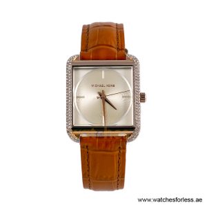 Michael Kors Women’s Quartz Camel Brown Leather Strap White Dial 32mm Watch MK2610/1 (Shelf Leftover)