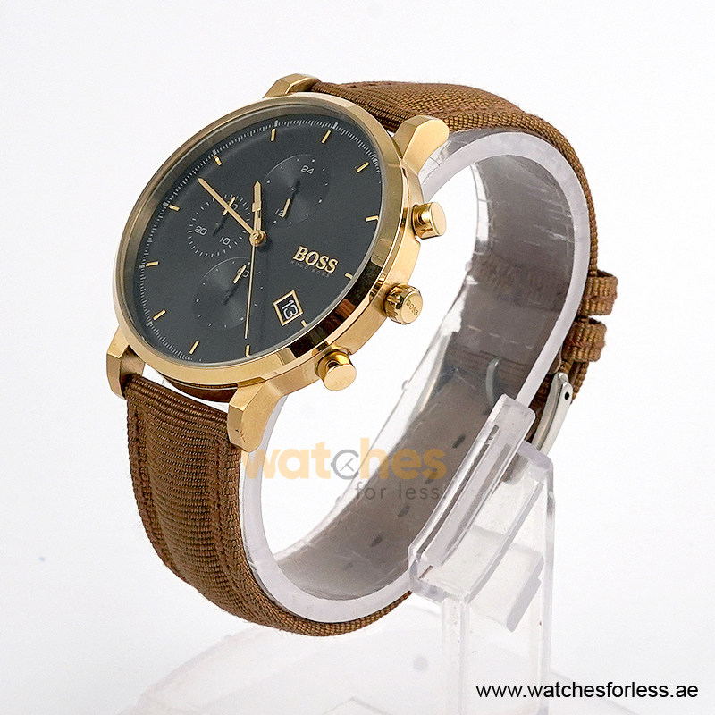 Hugo Boss Men’s Quartz Brown Nylon Black Dial 43mm Watch 1513781 (Shelf Leftover) - Image 2