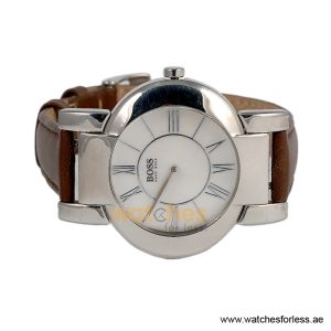 Hugo Boss Women’s Quartz Deep Brown Leather Strap Mother Of Pearl Dial 35mm Watch 1502160/3 (Shelf Leftover) - Image 3