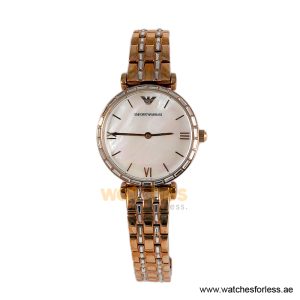 Emporio Armani Women’s Quartz Rose Gold Stainless Steel Mother of Pearl Dial 32mm Watch AR11294 (Shelf Leftover)