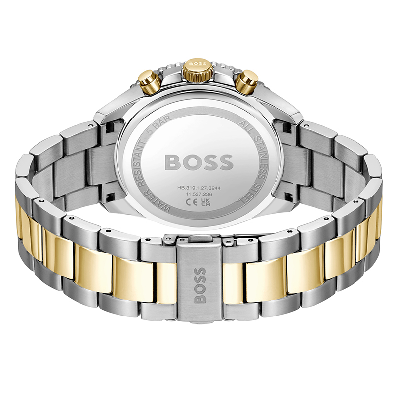 Hugo Boss Men’s Runner Quartz Chronograph Grey Dial Two-Tone Stainless Steel 43mm Watch 1514144 - Image 2