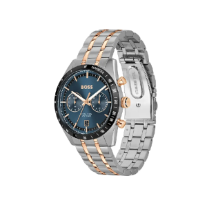 Hugo Boss Men’s Tourmaster Quartz Blue Dial Two-Tone Stainless Steel 41mm Watch 1514288 - Image 3