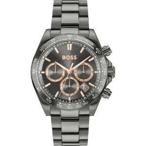 BOSS Men’s Hero 2.0 Quartz Chronograph Grey Dial Dark Grey Stainless Steel 43mm Watch 1514299