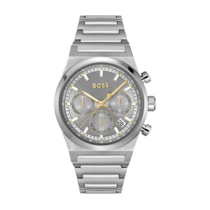 BOSS Men’s Candor Chronograph Grey Dial Grey Stainless Steel 41mm Watch 1514221