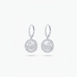 Swarovski Pearly Swan Earrings Silver 5271883