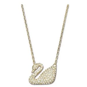 Swarovski Swan Necklace Gold-Plated Clear Crystal Pave 5215038/1