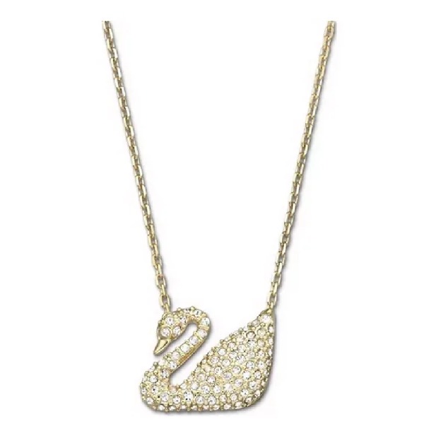 Swarovski Swan Necklace Gold-Plated Clear Crystal Pave 5215038/1
