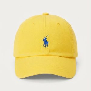 Ralph Lauren Polo Classic Unisex Yellow Baseball Cap with Royal Blue Embroidered Logo 98203/20