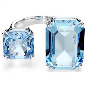 Swarovski Women’s Millenia Open Ring Octagon Cut Blue Rhodium Plated 5694142