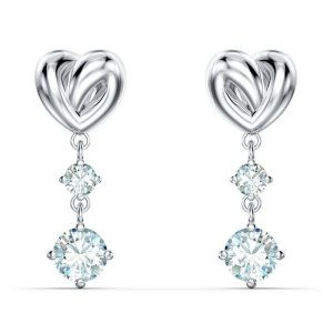 Swarovski Lifelong Heart Drop Earrings Crystal Clear & Silver 5517943