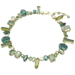 Alternative view of Swarovski Gema Gold Tone Plated Green Crystal Necklace 5613735