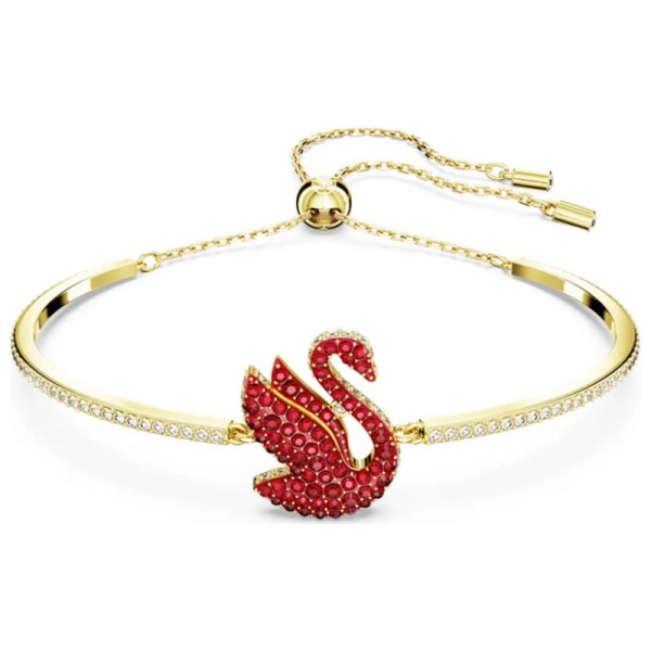 Swarovski Swan Bangle with Red Crystals Gold-Tone Plated 5649774