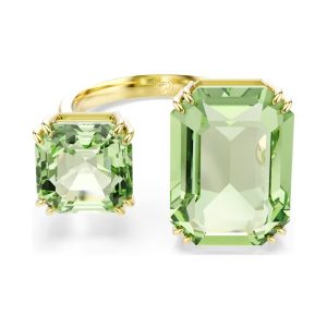 Swarovski Millenia Open Ring Octagon Cut Green Gold Finish 5614923