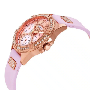 Alternative view of Guess Women’s Quartz Pink Silicone Strap Pink Dial 40mm Watch W1160L5