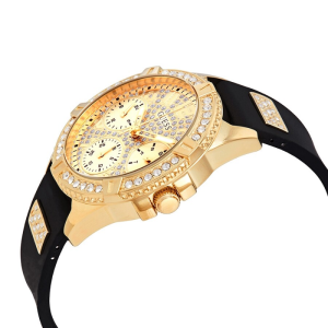 Alternative view of Guess Women’s Quartz Black Silicone Strap Gold Dial 40mm Watch W1160L1