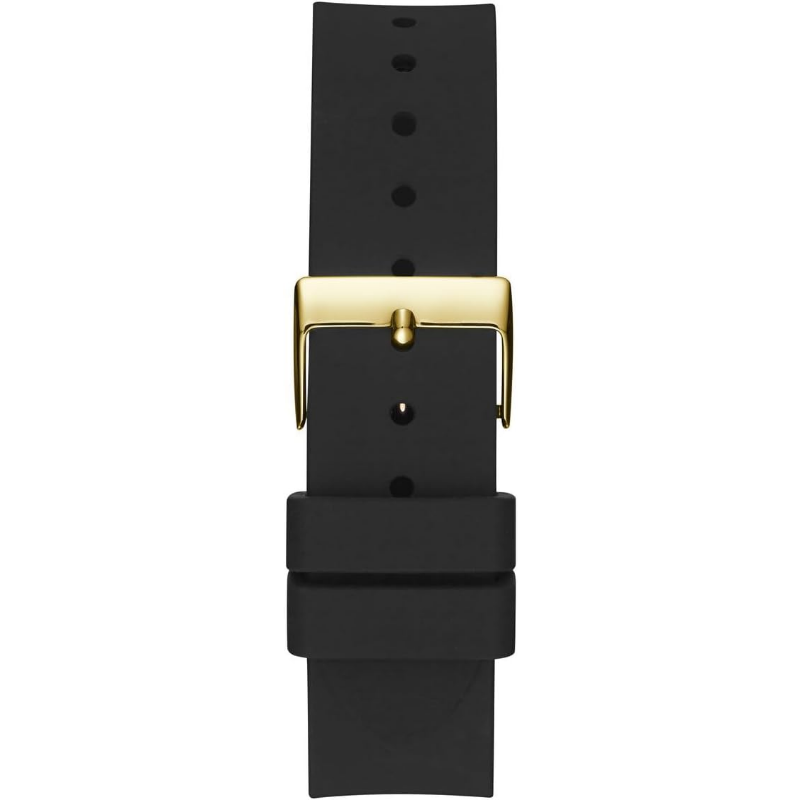 Guess Women’s Quartz Black Silicone Strap Gold Dial 40mm Watch W1160L1 - Image 3